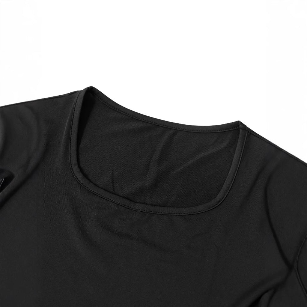 Summer Casual Square Collar Short Sleeve Dress Women Clothing Qube
