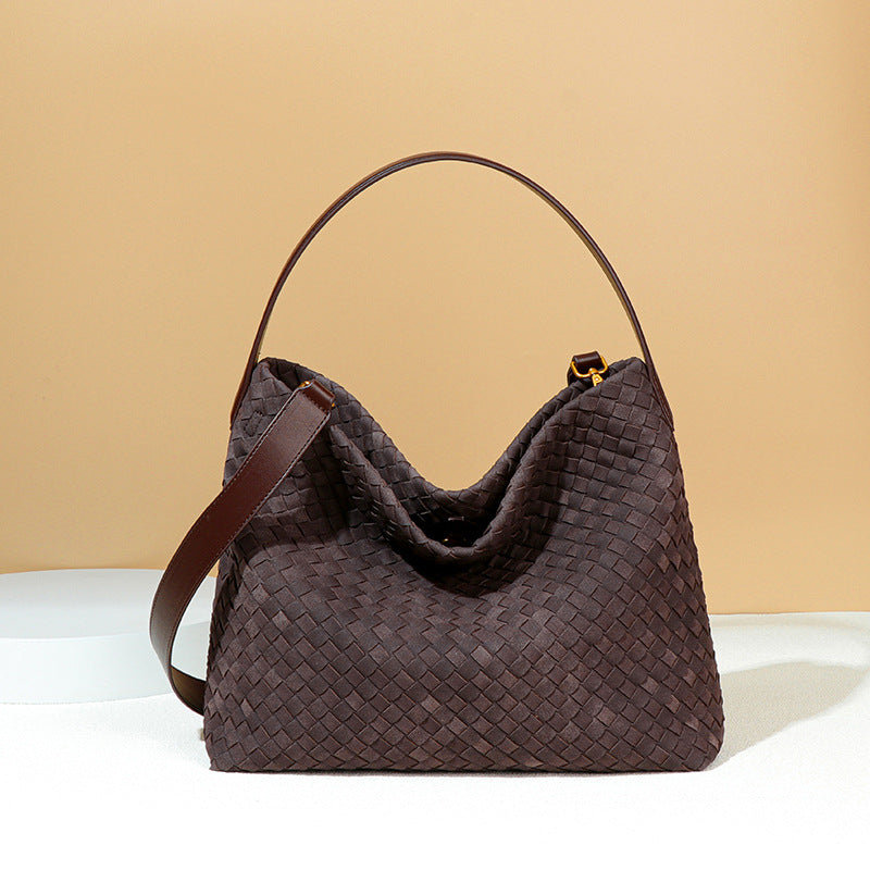 Bolso de mano tejido de alta calidad para otoño e invierno, con diseño esmerilado. 