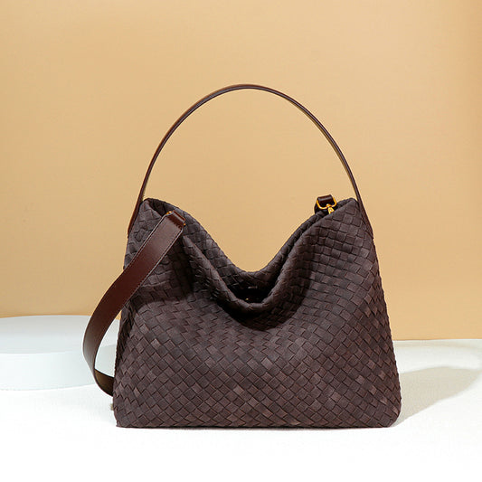 Bolso de mano tejido de alta calidad para otoño e invierno, con diseño esmerilado. 