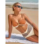 Bikini Three Piece Sets How Many Sexy Swimsuit Women Split Solid Color Swimsuit Peaches