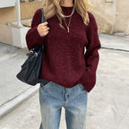 Women Clothing Autumn Winter French Holiday Wool Long Sleeve Sweaters
