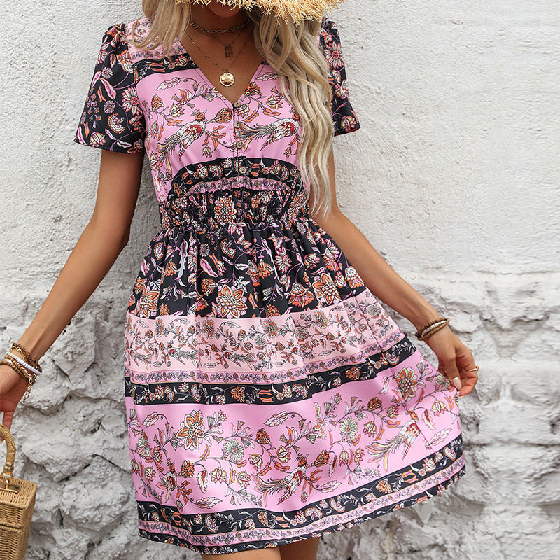 Summer Women Printing Bohemian Dress HUNDRED