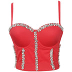 Drill Chain Camisole Women Summer Wear Sexy Beaded Wrapped Chest Shaping Non-Slip Performance Bra Wild Queen