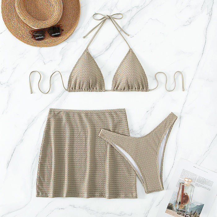 Traje de baño de tres piezas para mujer, bikini sexy de verano