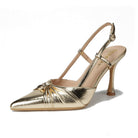 Nightclubs Goddess Stiletto Heels Bow Twisted Pana Pointed Toe Buckle Outdoor Sandals ForestFootwear