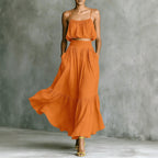 Women Backless Top Strap Skirt Two Piece Sets Venly