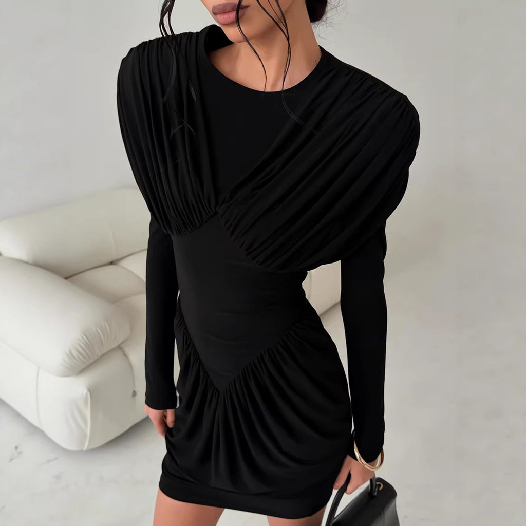 Niche Black Elegant Dress Slim Waist Spring Women Clothing FOREVEREIGHTEEN