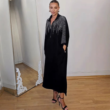 Autumn Printed Loose Women Wear Long Sleeve Dress