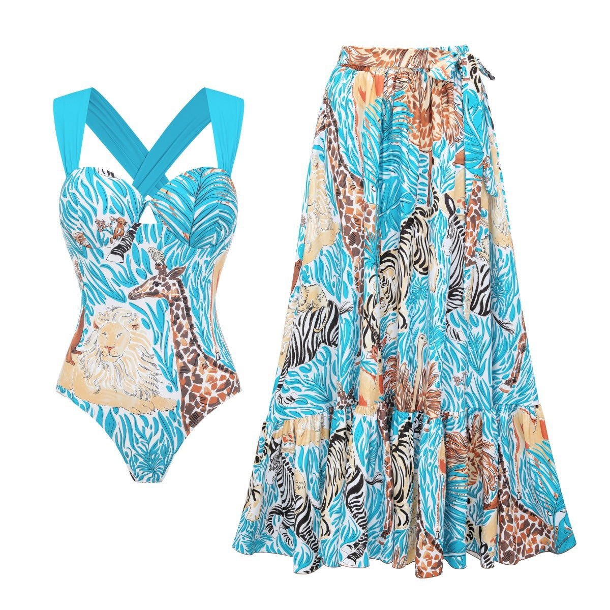 Cross Strap Dress Suit