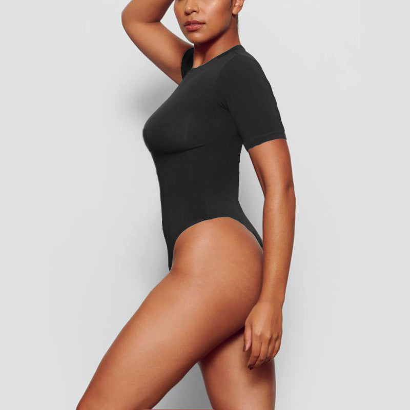 Summer Women Clothing Casual Half-Sleeve Base Top Tight Sexy Bodysuit George
