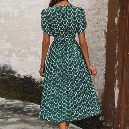 Summer Women Clothing Floral Print Summer Dress HUNDRED
