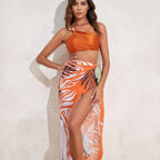 French Tulle Skirt Swimsuit Women Sexy Cutout Women Swimsuit Peaches