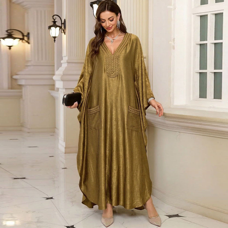 Gold Vacation Beach Coat Maxi Dress Women Loose Maxi Dress Swimsuit Blouse Sun Protective Clothing EvenStar
