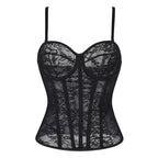 Sexy Mesh Camisole Corset Outer Wear Back Ribbon Corset Waist Beauty Back Sexy Inner Wear Push up Boning Corset Corset Beloved