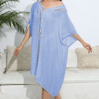 Women Blouse Women Clothing Crochet Stitching Loose Dress Beach Bikini Cover up Oyimi