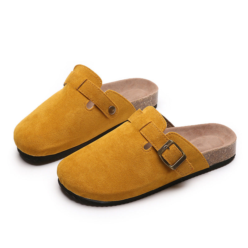 Closed Toe Slippers Women Couple Flip Flops Roman Shoes Casual Semi Slippers Lazy Shoes Tide ZUIMEI