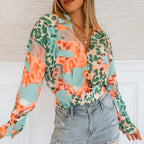 Camisa estampada de manga larga para mujer, otoño e invierno