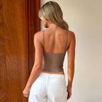 Women Slim Sexy Vest Solid Color Strap Tube Top BULLINGER