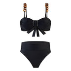 Traje de baño de bikini con estampado de cintura alta, traje de baño sexy para mujer, bikini
