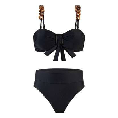 Traje de baño de bikini con estampado de cintura alta, traje de baño sexy para mujer, bikini