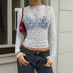 Sexy Lace Smock Top Women Clothing Spring Summer CKK