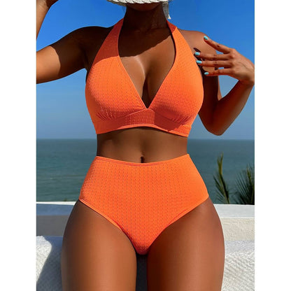 Bikini sexy para mujer, traje de baño con espalda descubierta y abertura, traje de baño con cinta