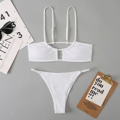 Lady Sexy Split Bikini Beach Swimsuit Lace Up Backless Swimsuit