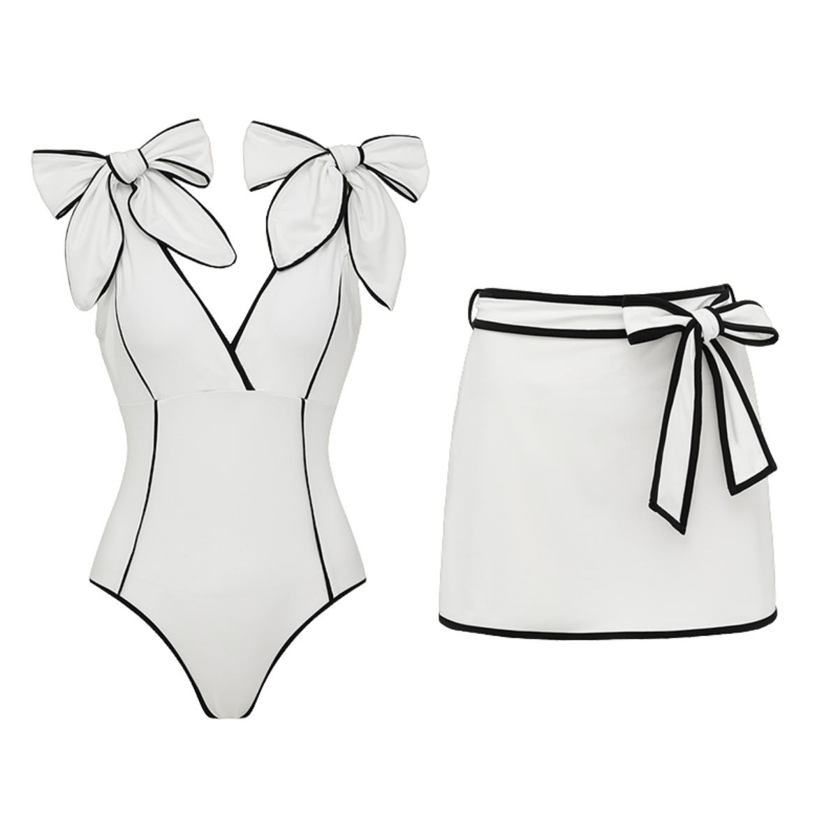 White V-neck Suit