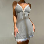 Vestido de encaje sexy para mujer, para casa, otoño e invierno, corte en A, ajustado, para mostrar la figura