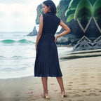 Summer Dress Sleeveless Solid Color Beach Dress HUNDRED