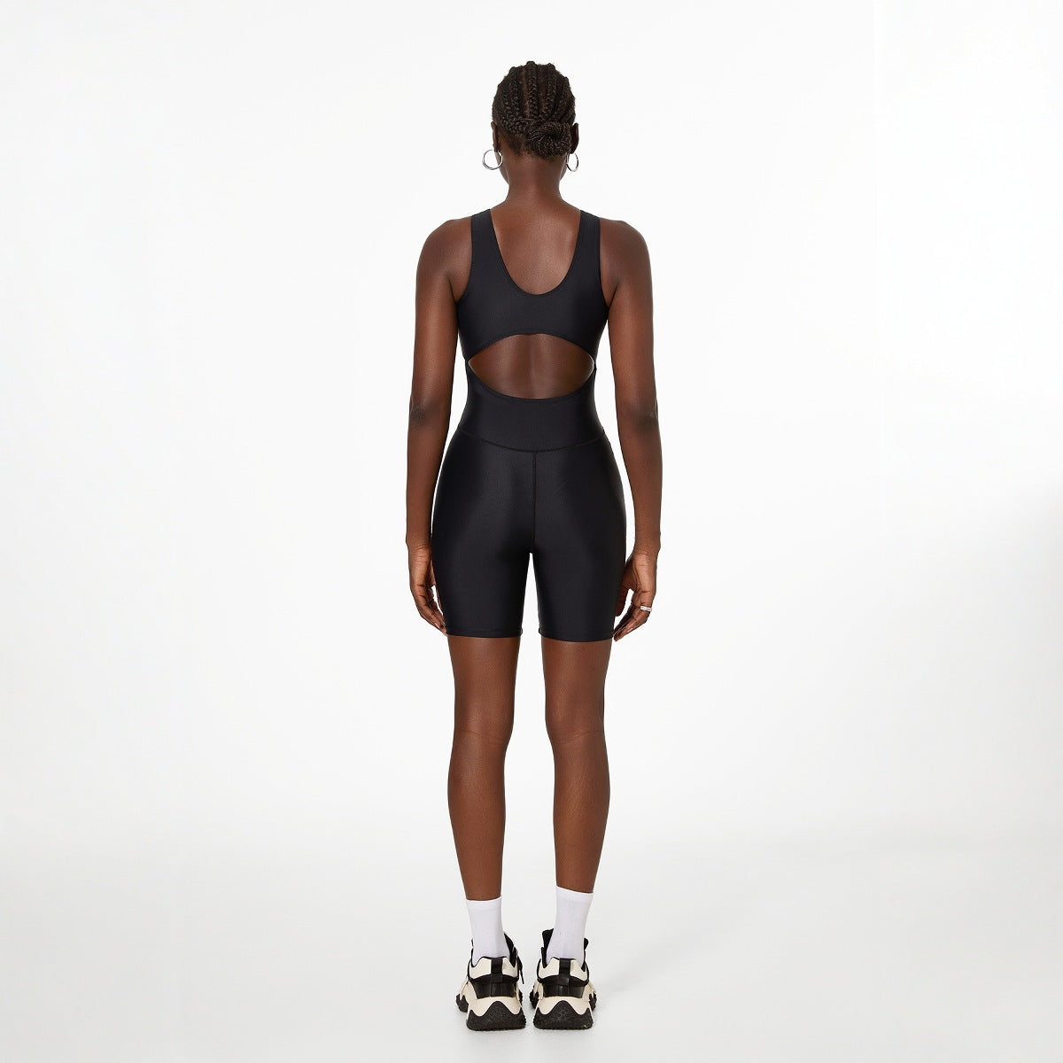 Sports One Piece Women Spring Bathing Shorts Tight Vest Sexy Backless Zipper