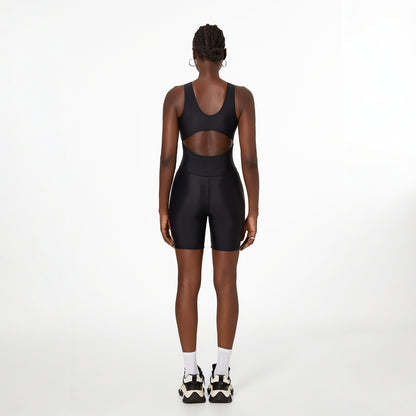 Sports One Piece Women Spring Bathing Shorts Tight Vest Sexy Backless Zipper