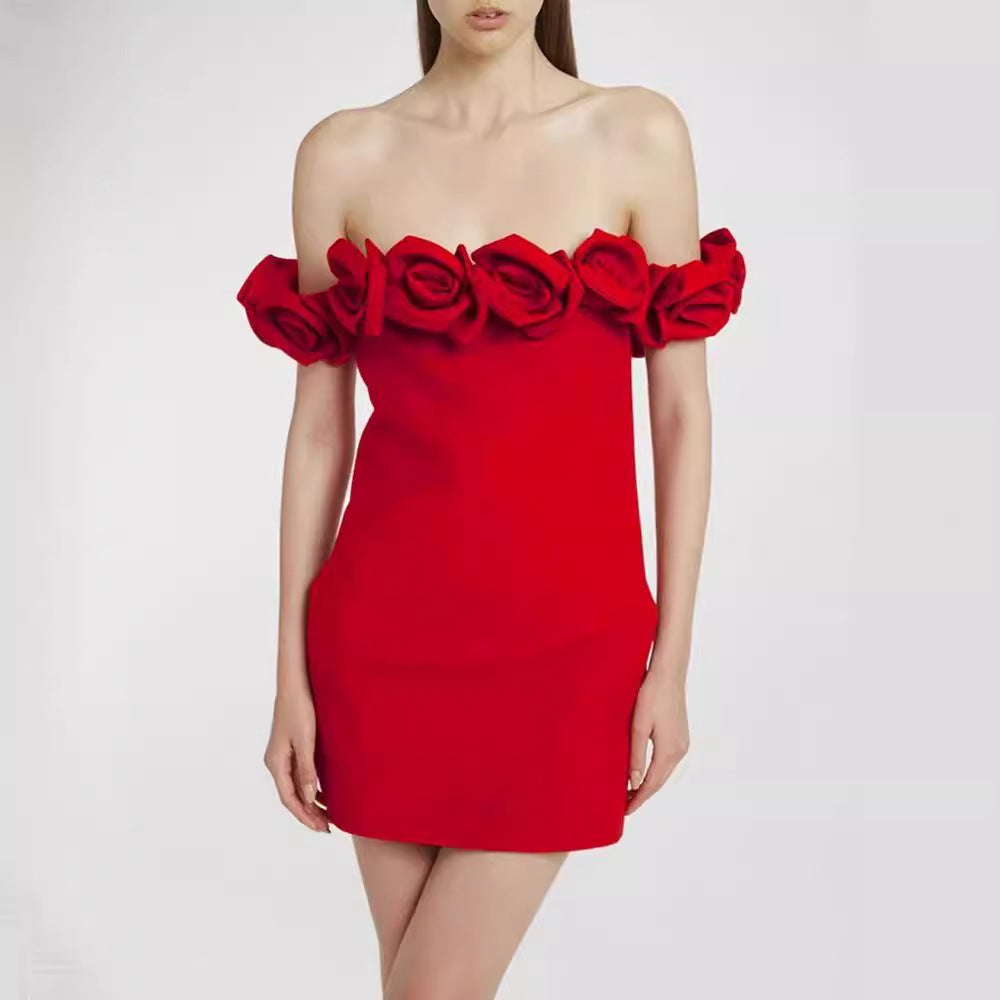 Vestido de una pieza con estampado floral rojo Advanced Sense para mujer