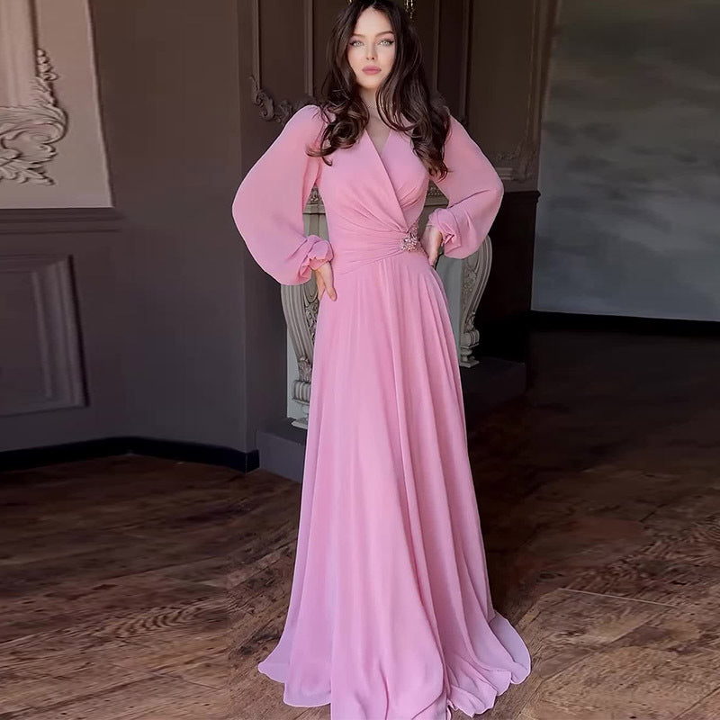 Summer Long Elegant Graceful Stitching Floral Waist Dress Babeloon