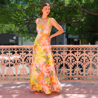 Summer Vacation Strap Dress Floral Swing Dress