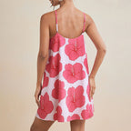 Women Clothing Sexy Halter Dress Summer Loose Waist Wide Hem Printed Yiskiss