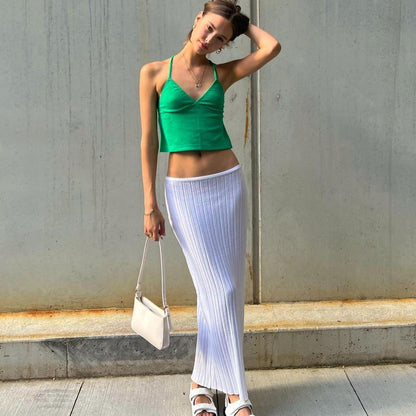 Spring Summer New Women Clothing Sexy All-Matching Fashion Casual Home Holiday Knitted Beach Skirt Skirt