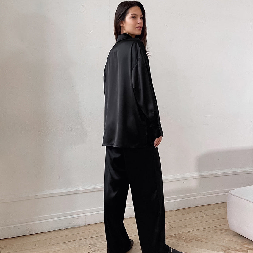 Pyjama ample et décontracté pour femme, pantalon à manches longues, cardigan, collection automne