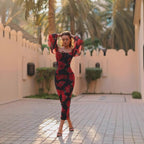 Vestidos ajustados con hombros descubiertos y estampado floral Tea Break para mujer