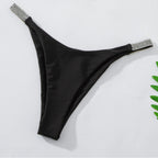 Women Solid Color Diamond Bikini Swimming Trunks CSC