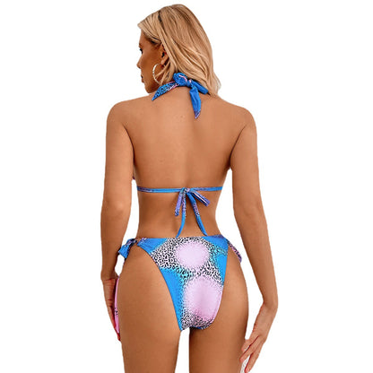 Spot Bikini Swimsuit Gather Backless Split Swimsuit for Women