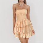 Vestido de verano para mujer, sin mangas, tubo, sin tirantes, sexy, ajustado, corto