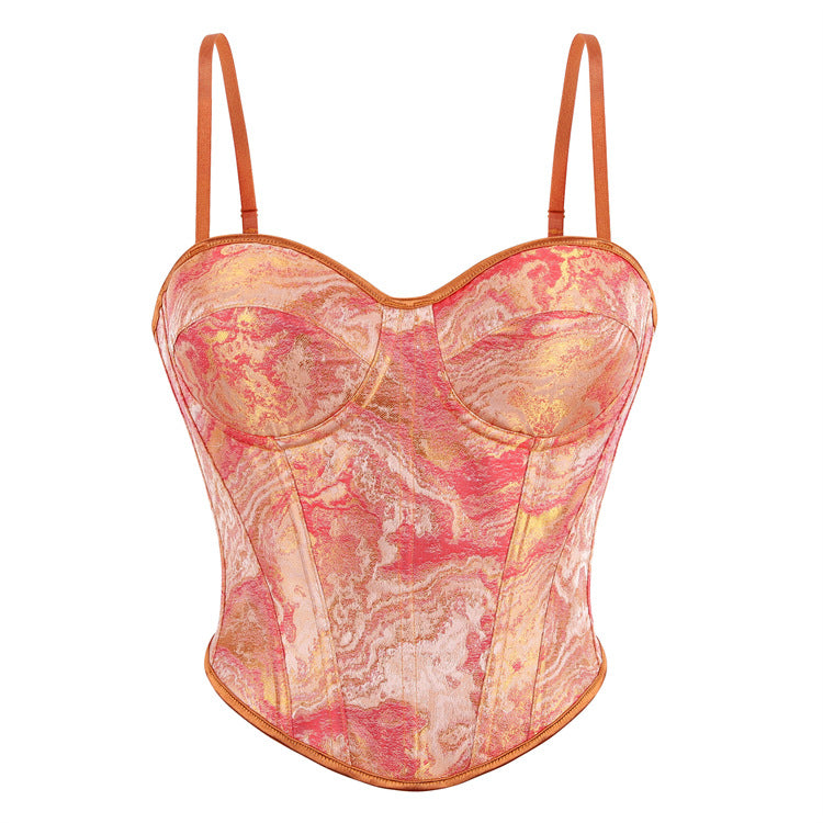 Orange Double Shoulder Strap with Cup Women Tube Top Court Body Shaping Top Beloved
