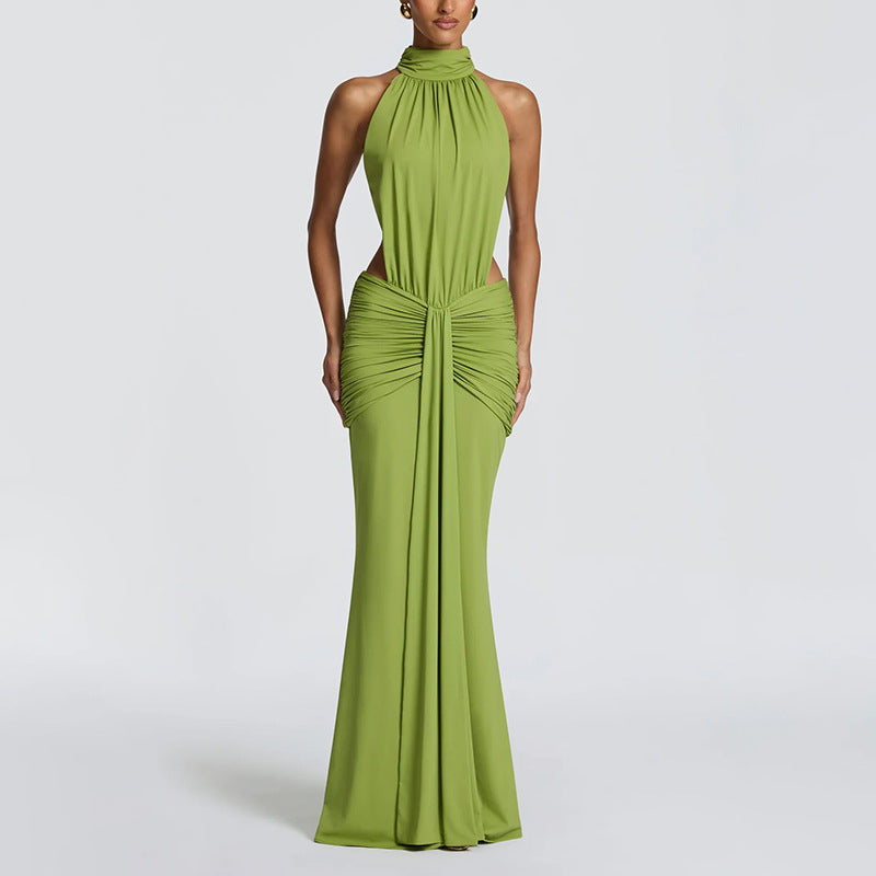 Summer High Neck Sleeveless Backless Sheath Dress for Women Ory