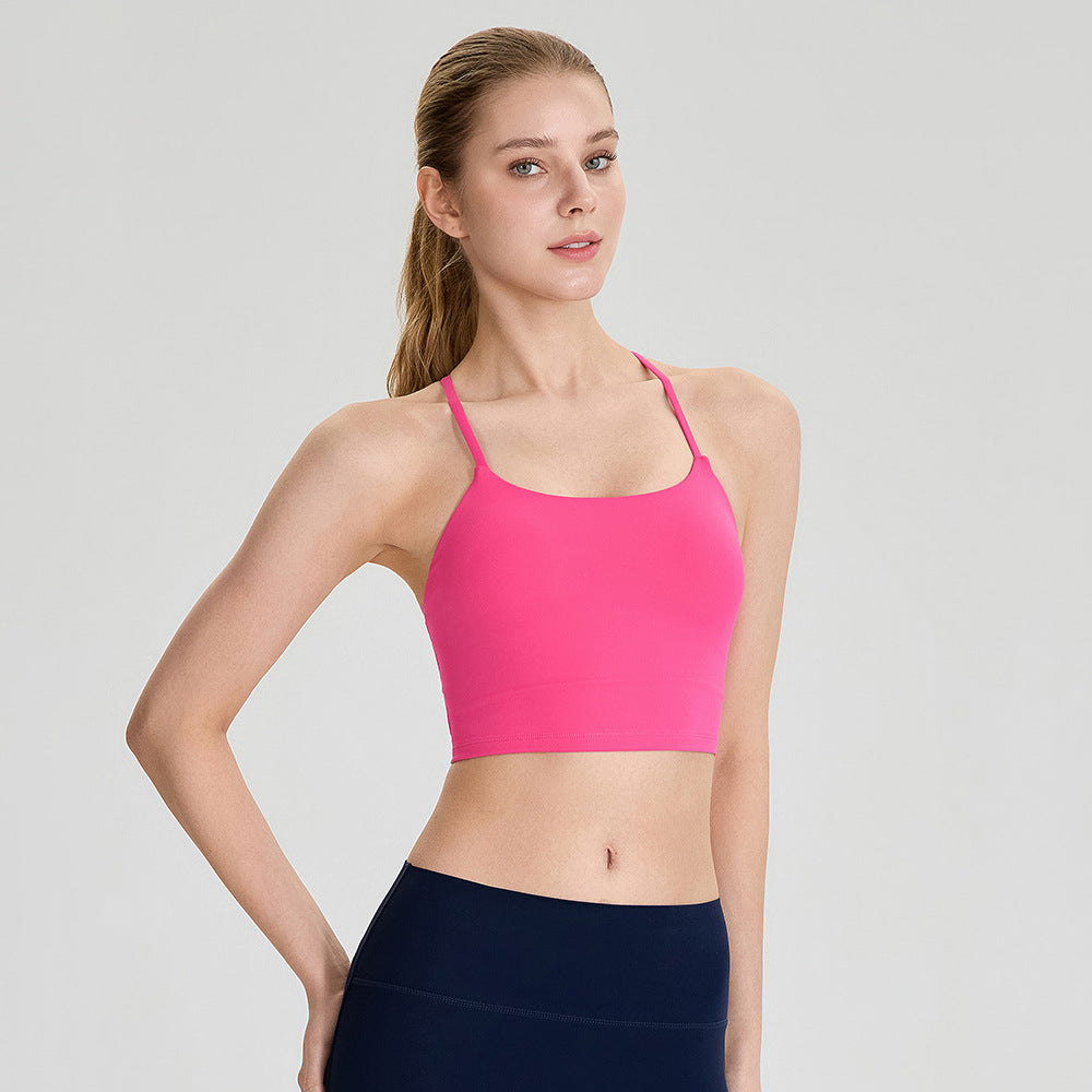 Cross Beauty Back Exercise Underwear with Chest Pad Women Summer Cloud Breathable Yoga Vest Workout Bra YUERD
