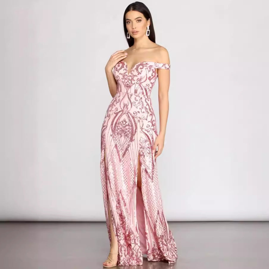 Vestido de fiesta de lentejuelas para mujer, primavera verano