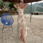 Swimsuit One Shoulder Alluring Vacation Swimsuit Set For Women Wrap Skirt ShineRealm