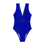 Maillot de bain une pièce en fil filé de couleur unie pour femme, décolleté en V profond, sexy, printemps