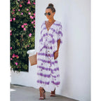 Spring Summer Lace Tie Dye Loose Dress Home Casual Dress Oyrina