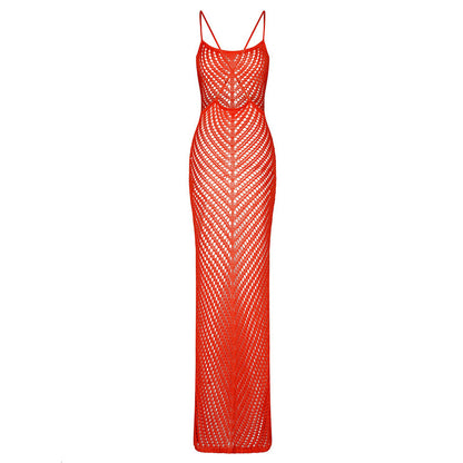 Summer Beach Dress Women Solid Color Knitted Hollow Out Cutout Beach Bikini Swimsuit Blouse Sun Protective Clothing Crochet hook Crochet hook Crochet hook
